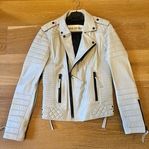 Boda skins Kay Michaels leather biker jacket men XS 34 new